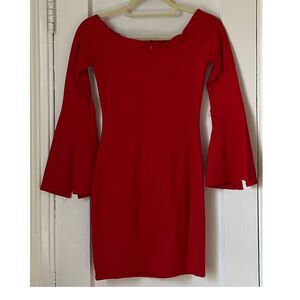 lulus Dress Woman's size XS Marseille Off-the-Shoulder Long Sleeve Bodycon Red